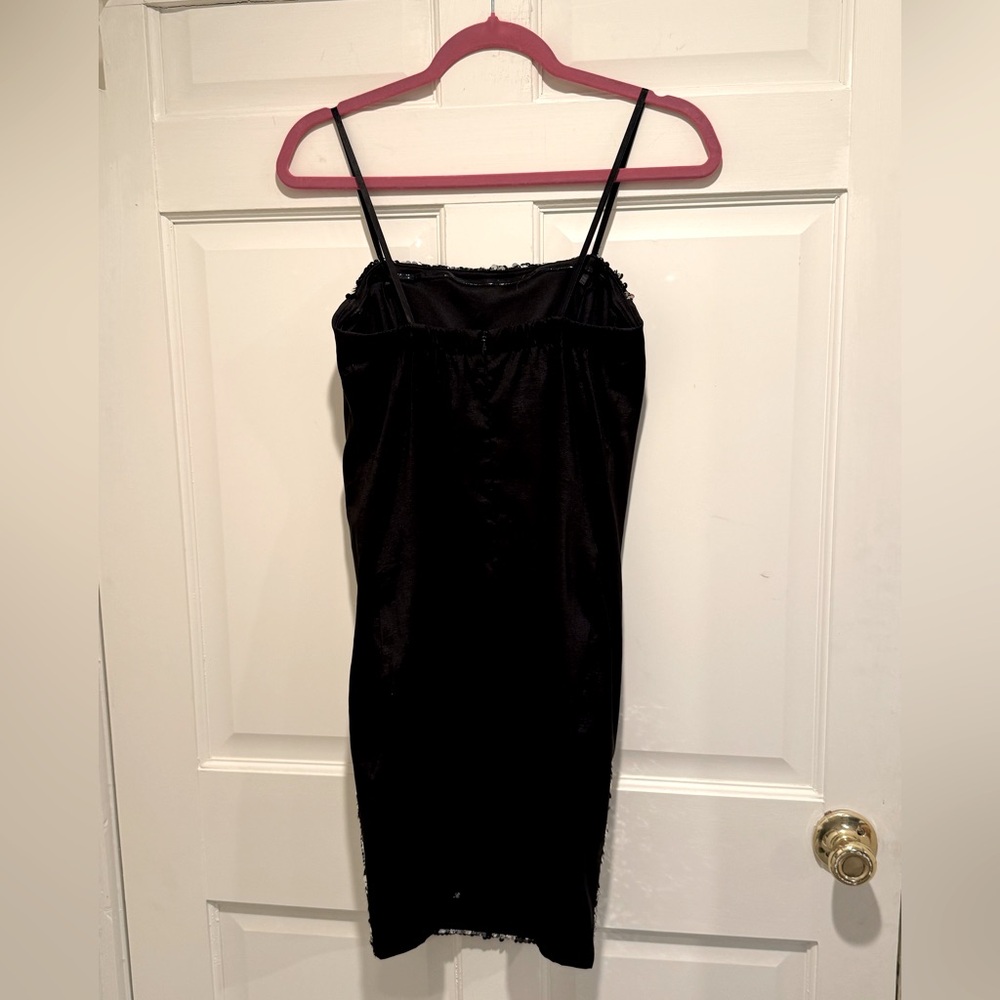 Morgan & Co EUC Size M Black Silver Spaghetti Strap Sequined Dress (0570) - Picture 6 of 10
